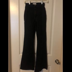 Super high-rise bell bottom style jeans